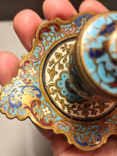 19th Century Napoleon 111 Bronze Cloisonne Ink Well