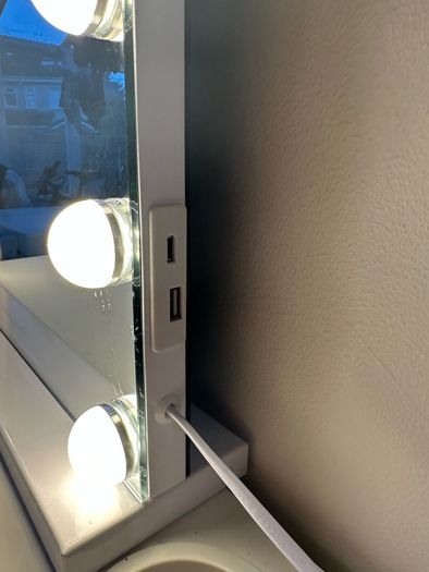 Ikea Micke dressing table with LED mirror and drawer organiser