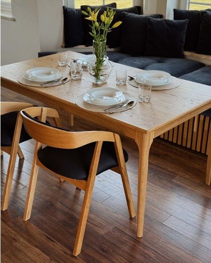 Oak Dining Armchair Plush Upholstered. Any Colouir or material