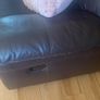 2+3 seater chocolate brown real leather recliner Image 3