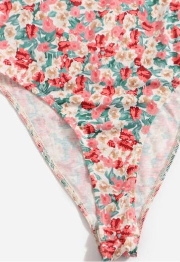 Floral High Cut Cami Bodysuit