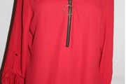 Colloseum collection red zipped blouse size L UK14 EU42 Postage included