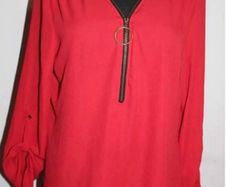 Colloseum collection red zipped blouse size L UK14 EU42 Postage included