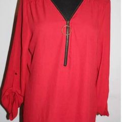 Colloseum collection red zipped blouse size L UK14 EU42 Postage included