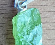 4.5 ct Green Peridot Crystal on 925 Silver bail