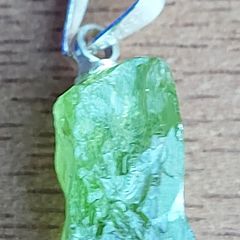 4.5 ct Green Peridot Crystal on 925 Silver bail
