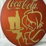 Rare 110cm Coca-Cola Tavern Double Sided Wood Swing Sign 3D Metal Relief 1970s Image 3
