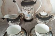 Vintage Japanese Black Moriage Dragonware Teapot Set