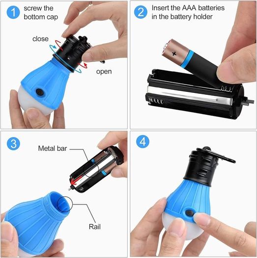 FREE EXPRESS SHIPPING 6 Pcs Camping Lights for Tents, Portable Battery Powered Camping Lantern LED Tent Light 3 Lighting Modes Outdoor Hanging Lamp for Emergency, Hiking, Fishing, Camping Accessories