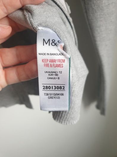 M&s Grey Cardigan Size Uk 12