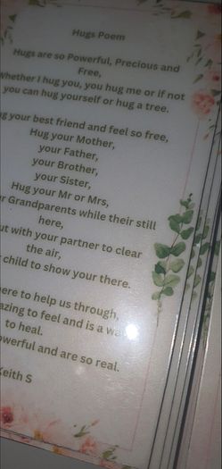Poetry Canvas/Magnets (Hugs)