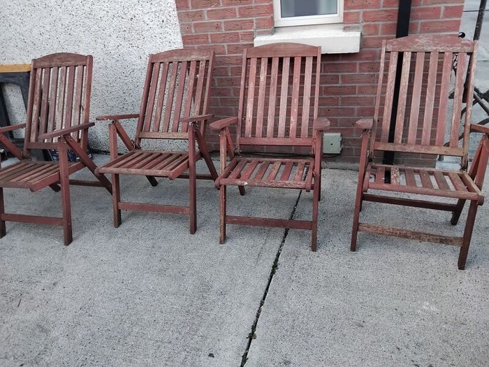 four recliner garden chairs