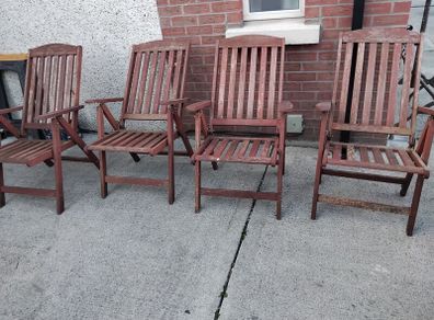 four recliner garden chairs