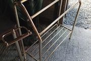 Vintage towel rail and toilet roll holder brass