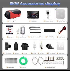 Bluethoot app 5-8KW Diesel Heater 10L 12V 24V Split Car Parking Heater LCD Monitor With Muffler for Trailer Camper Van Boat