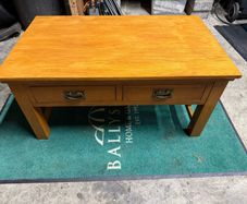 Dorsch 2 drawer coffee table rustic solid oak