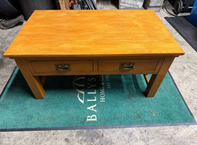 Dorsch 2 drawer coffee table rustic solid oak