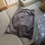 Designer Moschino chocolate brown metallic leather look pencil knee skirt 10 S Image 2