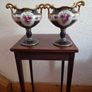 Beautiful Antique Handpainted Gilded Porcelain Noritake Vases Pair Image 2