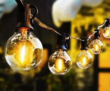 LED Outdoor String Lights with Plastic Bulbs, AVANLO Upgrade 50FT Garden Patio String Lights Outdoor Festoon Lights with 30+2 E12 Bulbs for Indoor & Outdoor Decor Wedding Patio Cafe Party