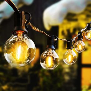 LED Outdoor String Lights with Plastic Bulbs, AVANLO Upgrade 50FT Garden Patio String Lights Outdoor Festoon Lights with 30+2 E12 Bulbs for Indoor & Outdoor Decor Wedding Patio Cafe Party