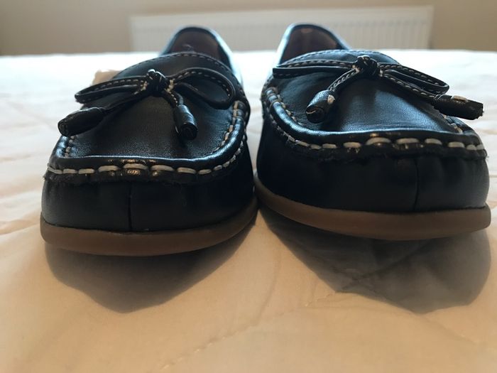 BNWT M&S navy leather flats size 6
