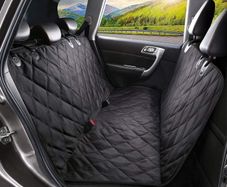 Dog Car Seat Cover, SHINE HAI Waterproof & Scratch Proof & Nonslip Back Seat Cover, Dog Travel Hammock with Seat Anchors, Machine Washable, Durable, Universal fits All Cars, Pet Cover(Black)
