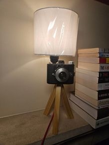 unique handmade vintage camera lamp