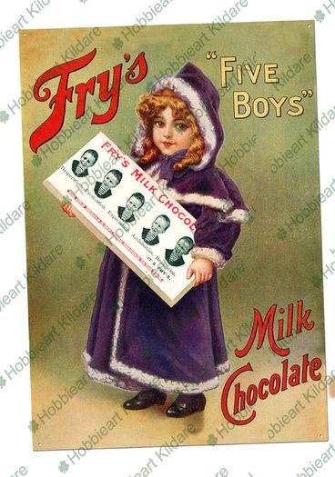 Frys Five Boys tin metal sign