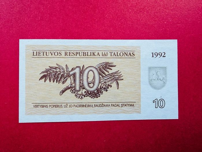 Lithuania   10 Talonas    1992  Pick  40.uncirculated  Scarce