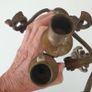 French pair brass wall sconces for candles vintage Image 8