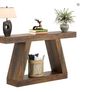 Farmhouse Entryway Console Table Rustic Brown Wooden Hallway Image 3