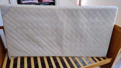 Wooden Oak Cot Bed With Mattress