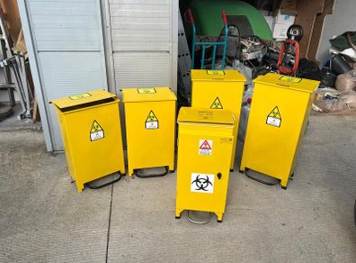Fire-Retardant Yellow Clinical / Healthcare Bin