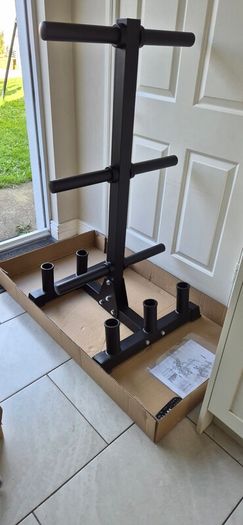 brand new heavy duty olympic plate and bar storage rack
