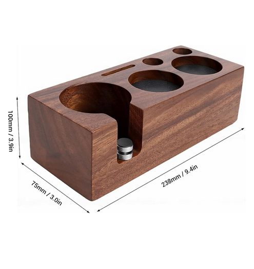 Wooden Espresso Tamper Station Organiser Stand