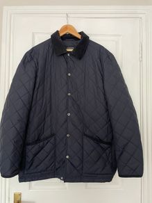 Jaeger Men's Quilted Jacket - Size M - Navy - Classic Heritage Style