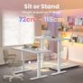120 cm Electric Standing Desk Adjustable Height 4 Memory Settings Sit Stand Up for Home Office Computer Workstation White Image 5
