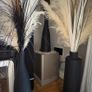 3 Black vases with fluffy pampas Image 4