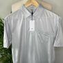 Arne Polo Shirt Mens Medium Light Grey Short Sleeve Preppy Image 2