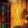 LED Bedside Table lamp, Modern Bedside Light Desk Nightstand Lamp RGBIC Color Changing Dimmable with Remote Music Sync Bluetooth APP Control Night Light for Home Living Bedroom Office Decor Image 4