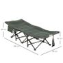 Foldable Sun Lounger, Padded Patio Camping Bed with Carry Bag, Magazine Bag and Cup Holder for Outdoor, Garden, Porch, Grey Image 2