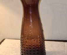 Vintage textured French carafe glass
