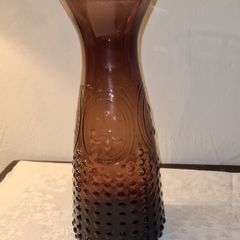Vintage textured French carafe glass
