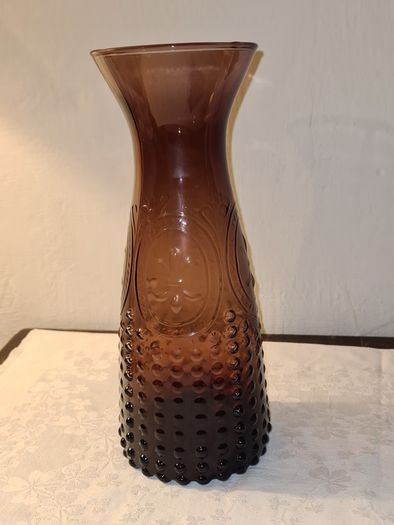 Vintage textured French carafe glass
