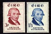 1959 Ireland Bicentenary of the Foundation of the Guinness Brewery in Dublin Commemorative Stamps Mint Never Hinged (MNH)
