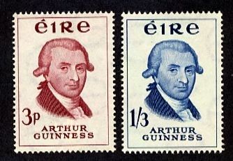 1959 Ireland Bicentenary of the Foundation of the Guinness Brewery in Dublin Commemorative Stamps Mint Never Hinged (MNH)
