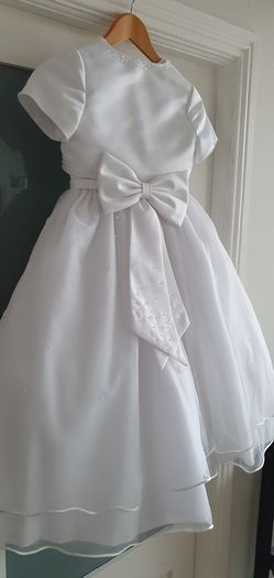 LITTLE FOLK communion dress, bolero, veil, bag, shoes, socks, gloves Sz 8 years - Rrp 450 in total