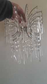 Chrome and crystal effect ceiling light shade