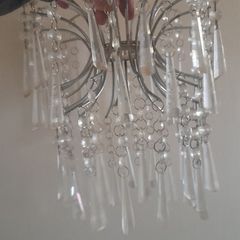 Chrome and crystal effect ceiling light shade
